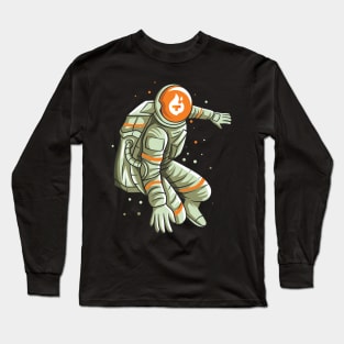 Tfuel Logo Theta Fuel Cryptocurrency Token NFT Blockchain Astronaut Moon Long Sleeve T-Shirt